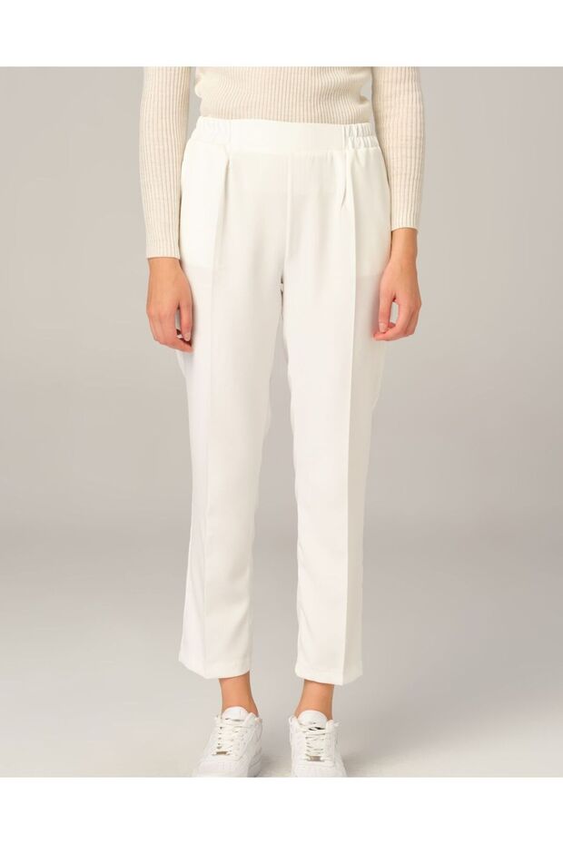 Women's Elastic Waist Pocket Pencil Pants