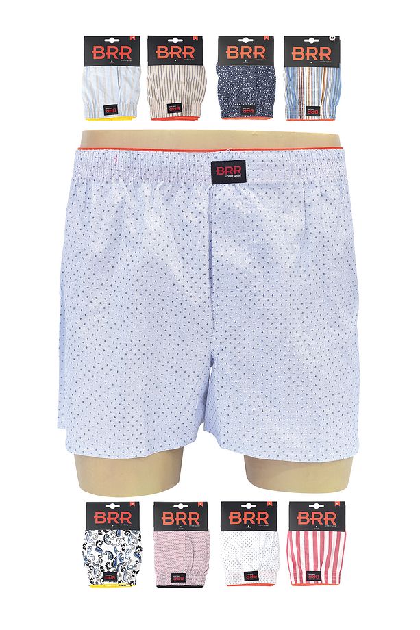 Karışık Renk Ve Desenli 9’lu Paket Pamuklu Poplin Boxer Şort - 2