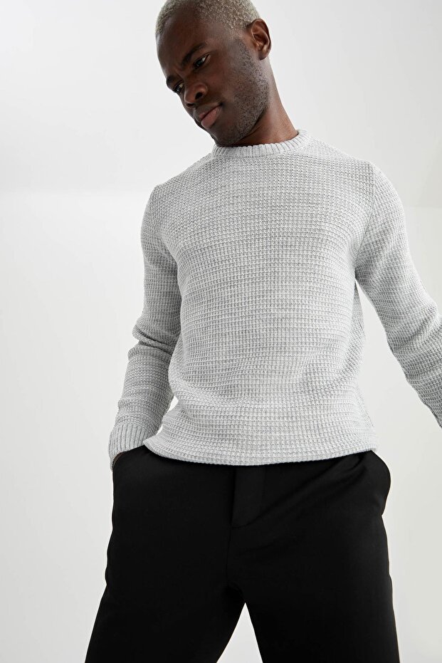 Regular Fit Bisiklet Yaka Triko Kazak - 6