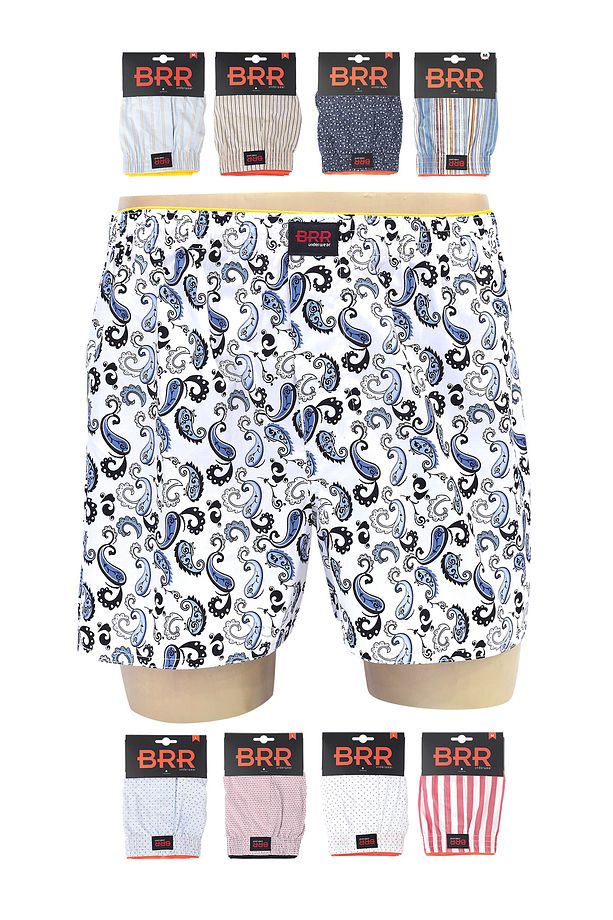 Karışık Renk Ve Desenli 9’lu Paket Pamuklu Poplin Boxer Şort - 1