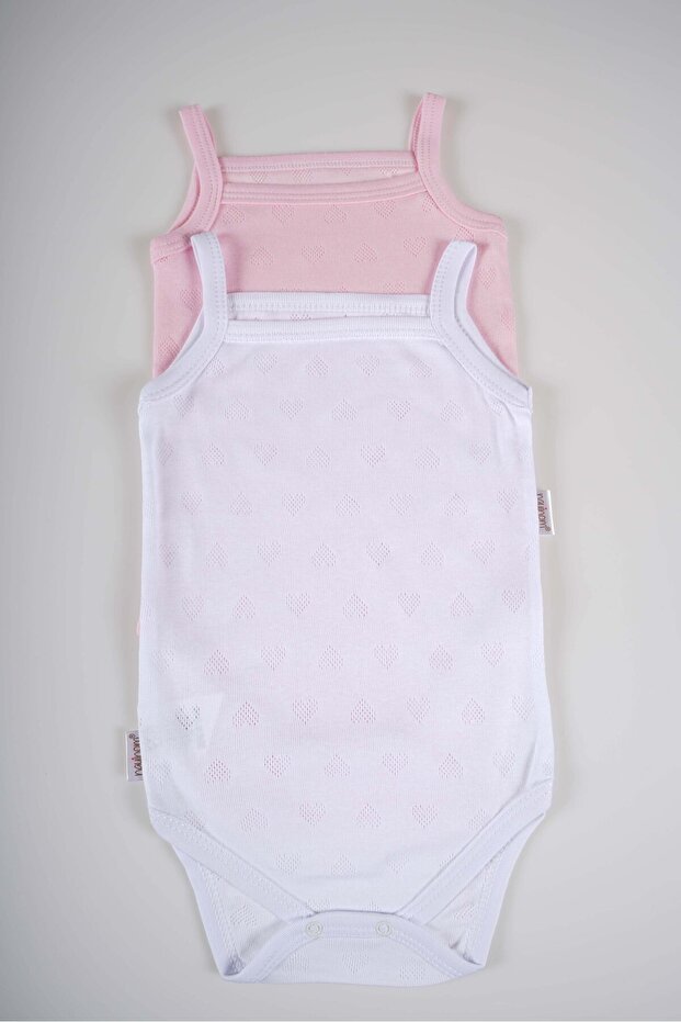 New Season Rope Strap Jacquard Air Conditioned 2-Piece Snap-On Baby Bodysuit