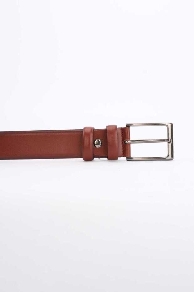 Erkek Taba Classic Analin Deri Kemer - 5