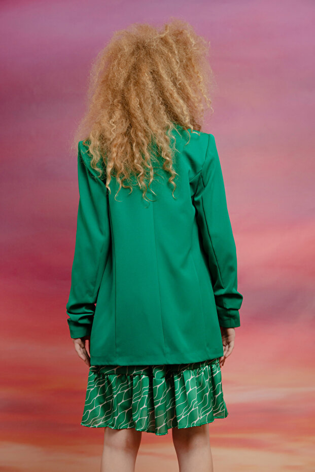 Kadın Yeşil Blazer Ceket - 5