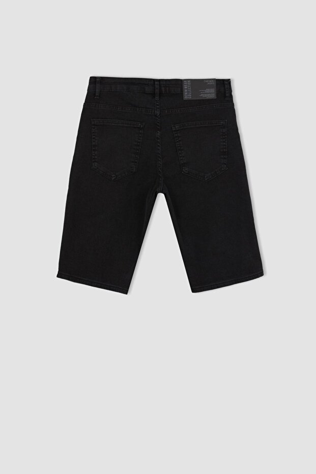Regular Fit Jean Bermuda Şort - 7