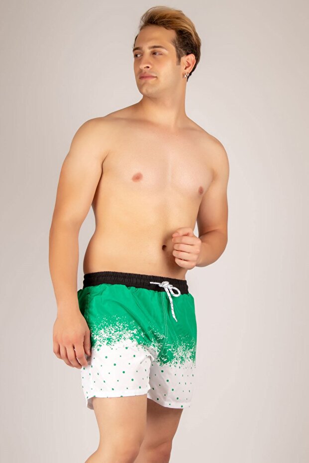 Spraying Pattern Men's Sea Shorts - 1