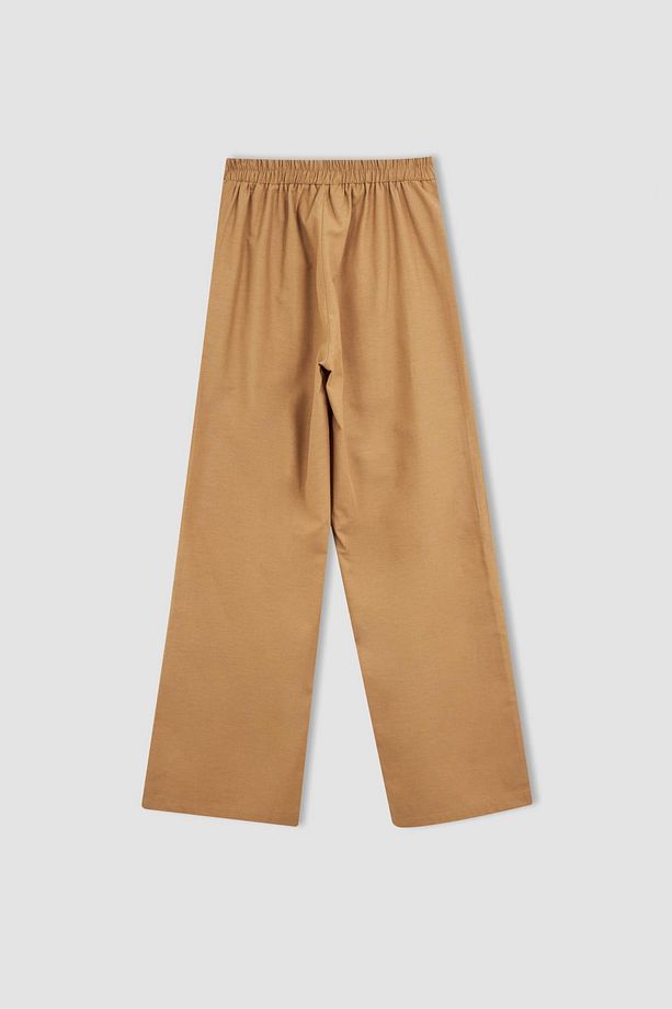 Regular Fit Yumuşak Dokulu Geniş Paça Pantolon - 8