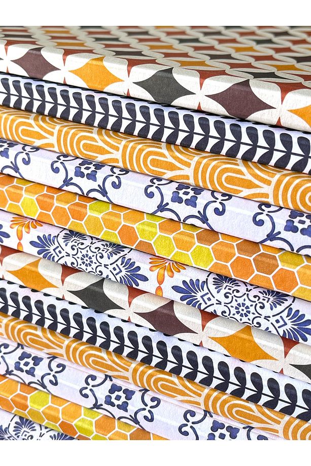 Amerikan Cilt, A5 Kareli Defter, 64 Yaprak, 90gr. Ivory Kağıt (MEDİTERRANEAN PATTERN KAPAK TASARIMI) - 7
