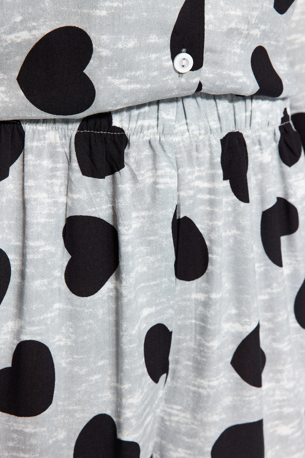 Komplet piżamowy z wiskozy w kolorze szarym w kształcie serca Thmaw21Pt0936 - 7