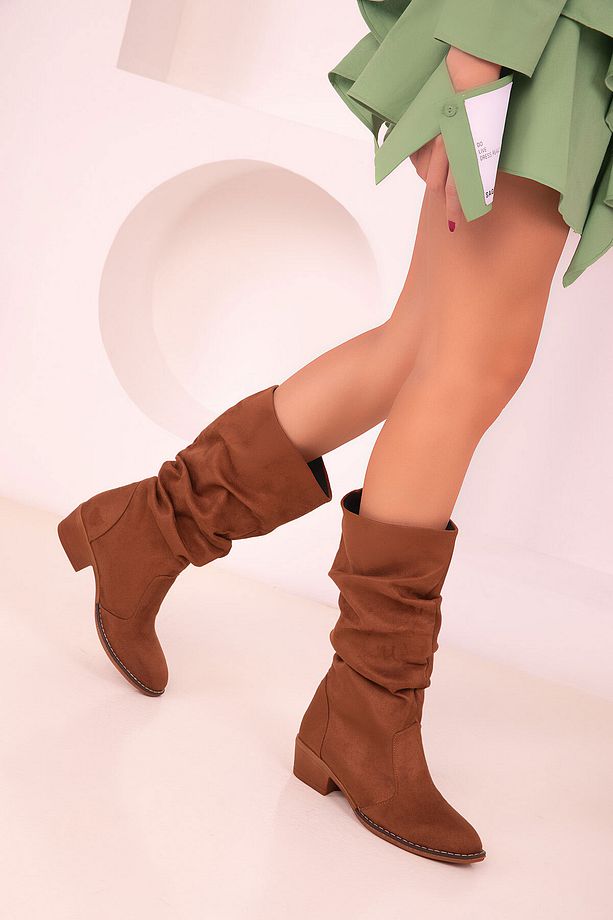 Taba Süet Kadın Bot & Bootie 15331 - 3