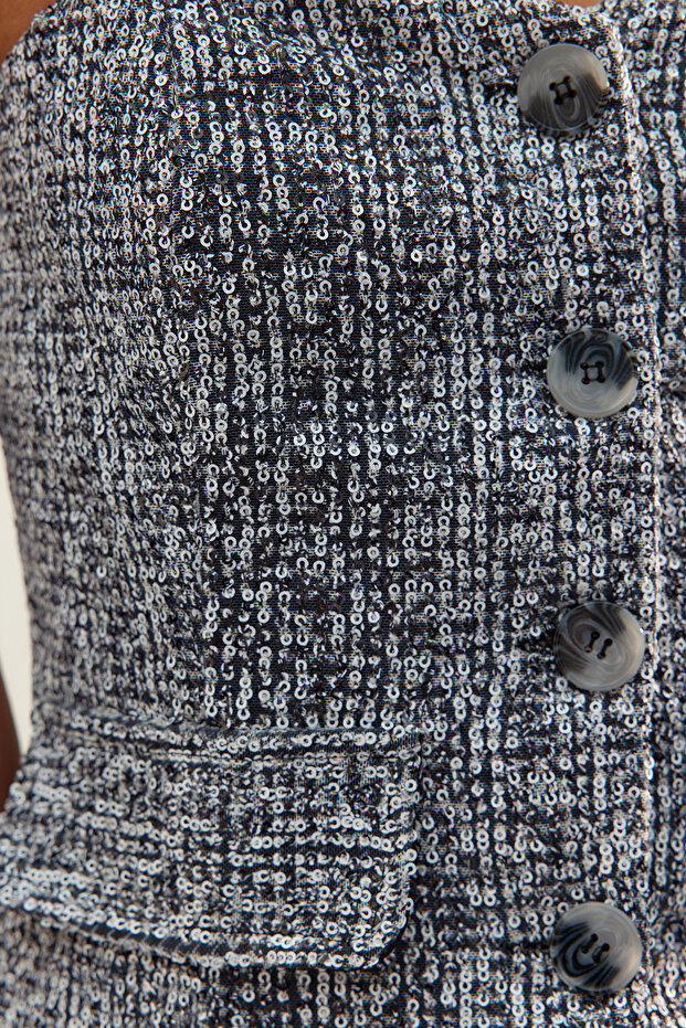 Multicolored Shiny Sequin Sequin Bustier TPRAW24BS00028 - 5