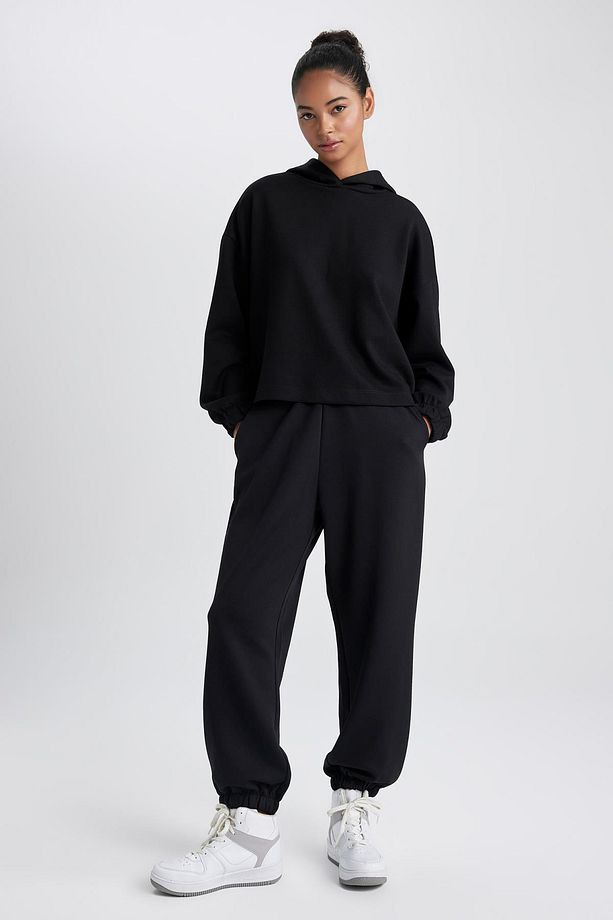 DeFactoFit Oversize Fit Çift Cepli Jogger Paça Standart Skuba Dalgıç Kumaş Pantolon - 2