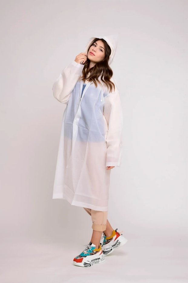 Large Size White Raincoat, White Thick Raincoat, Waterproof Raincoat