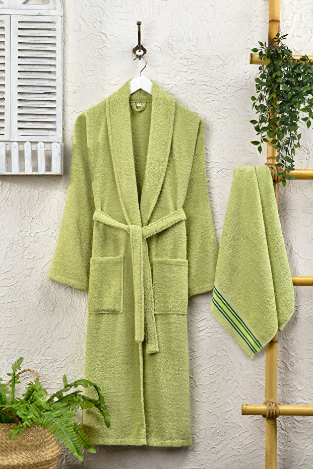 Newline Cotton 2 Piece Bathrobe Set Green