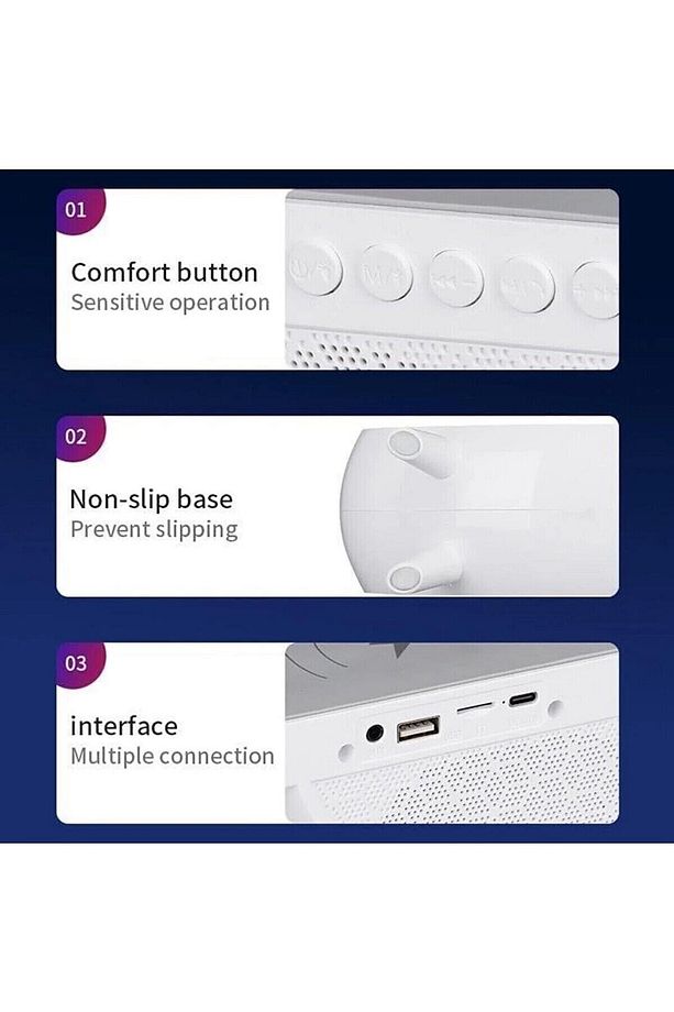 Bluetooth Hoparlör, Kablosuz Şarj, Gece Ve Masa Lambası,speaker Wireless Şarjlı,g Hoparlör - 3