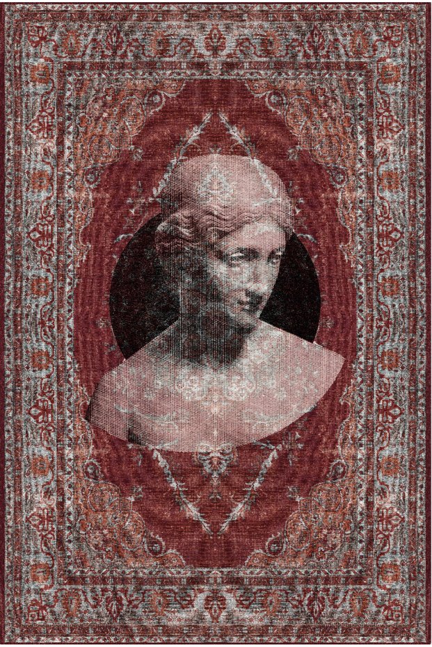 Mira Sculpture Figured Burgundy Vintage Woven Base Decorative Carpet Mira 1478