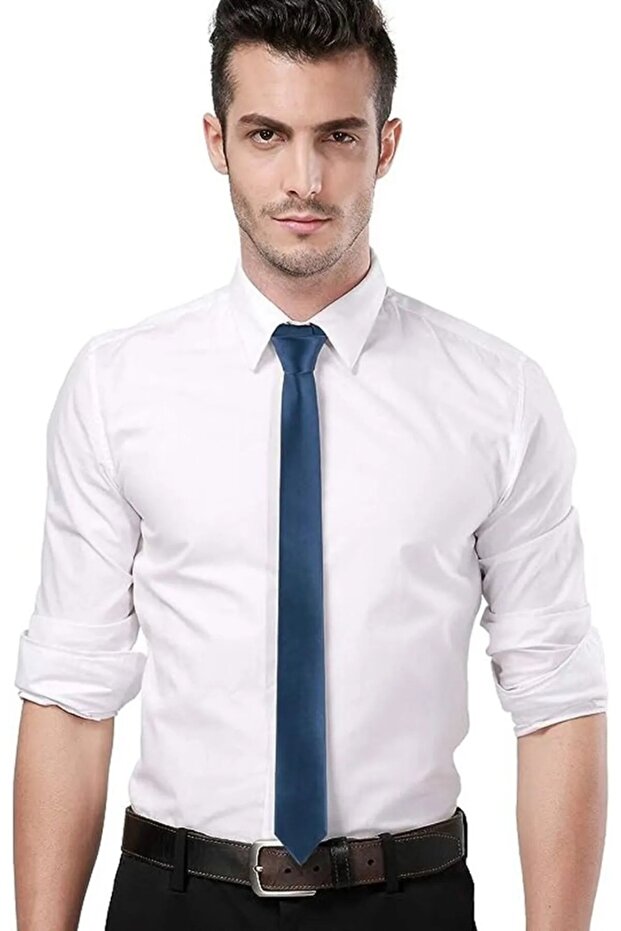 ربطة عنق رجالية من الساتان رفيعة 4 سم - 7