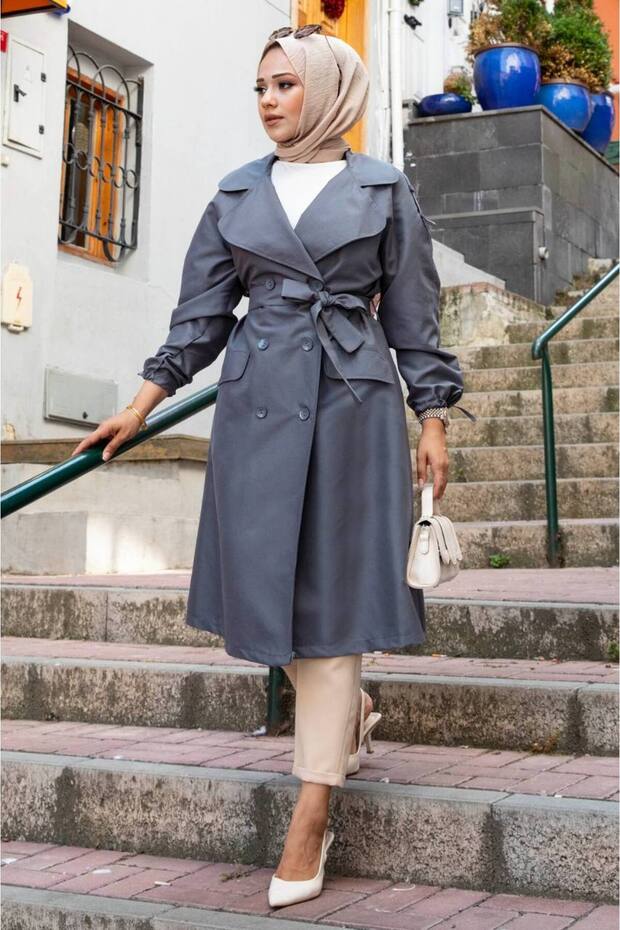 معطف خندق بأزرار - 4