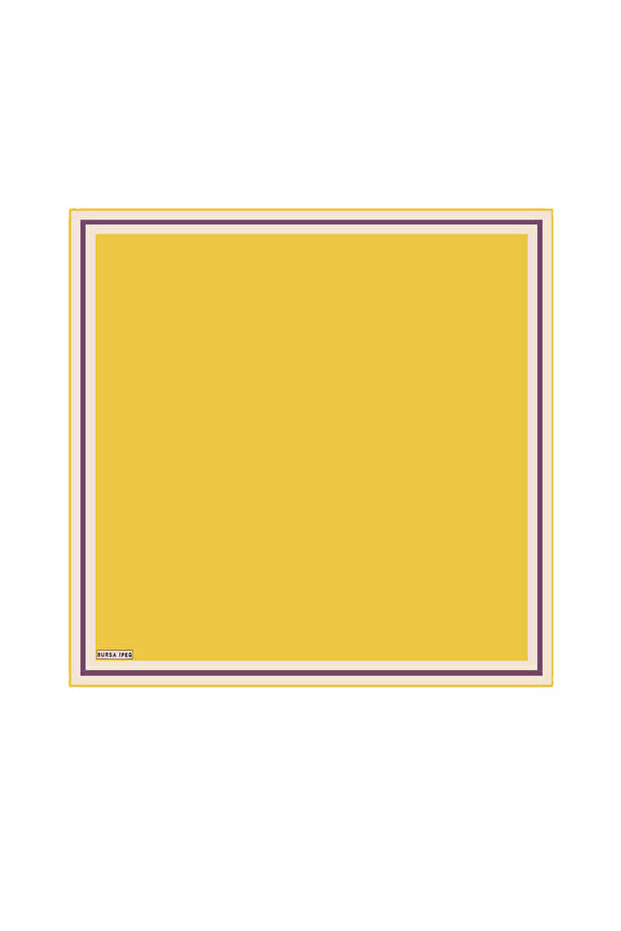 Mustard Bordered Plain Silk Handkerchief