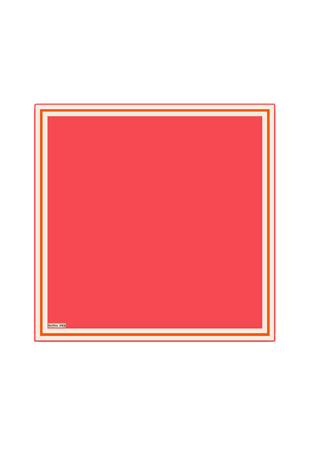 Flat Silk Handkerchief with Pomegranate Border