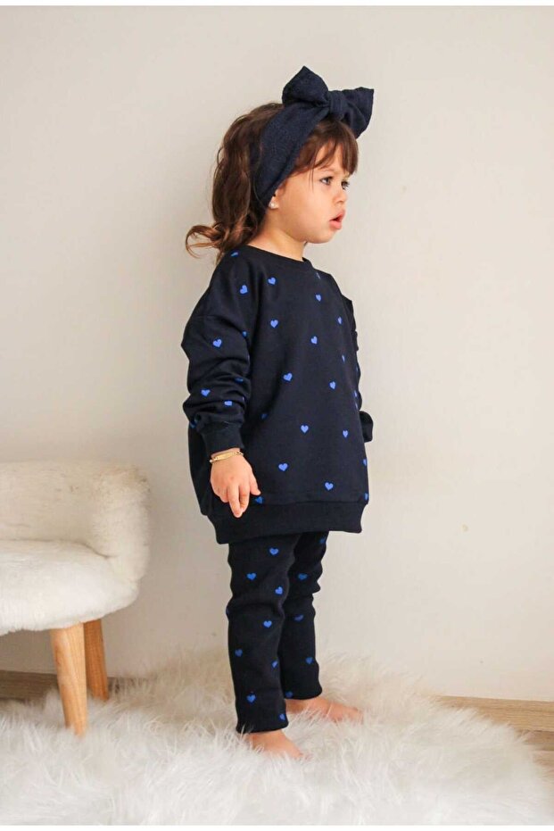 New Season Heart Printed Top and Bottom Set