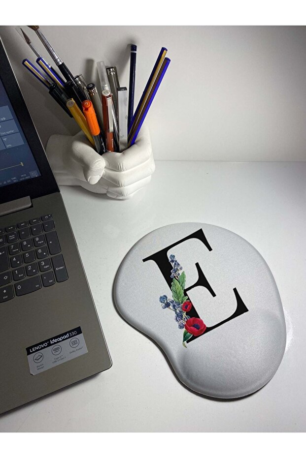 Letter Pattern Wrist Support Mouse Pad - 1