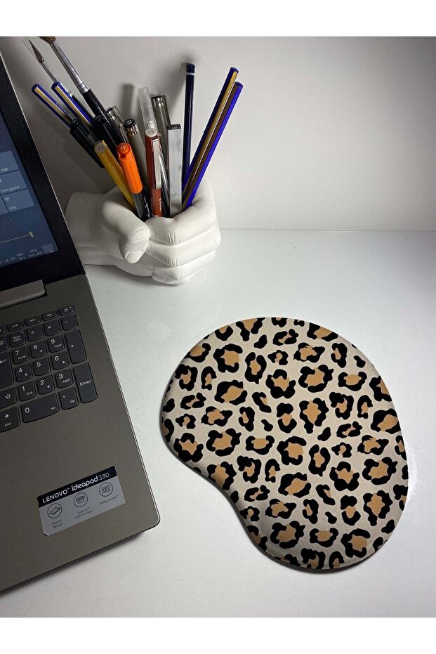 Leopard Pattern Wrist Support Mouse Pad - 1