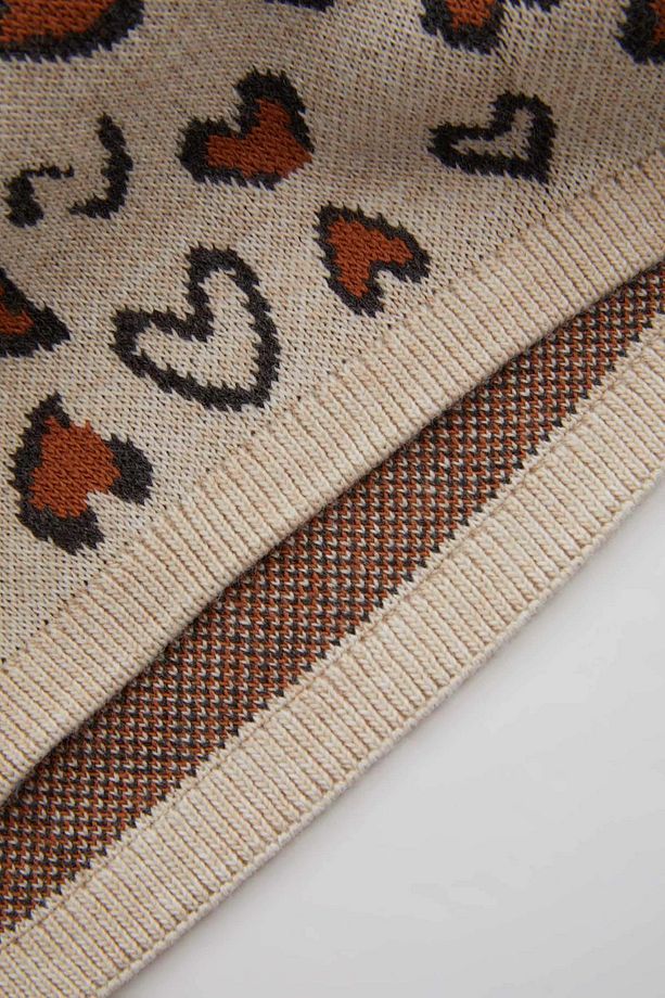 Kız Bebek Leopar Desenli Triko Kazak Alt 2'li Takım A4340a523wn - 4