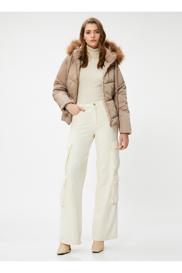 Taupe Color Women's Coat 4WAK20055EW