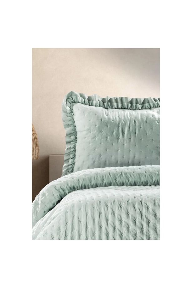 ZEBRA CASA LİMA TEK KİŞİLİK FIRFIRLI YATAK ÖRTÜSÜ YEŞİL - 2