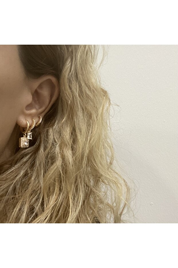 3lü Gold Set Küpe