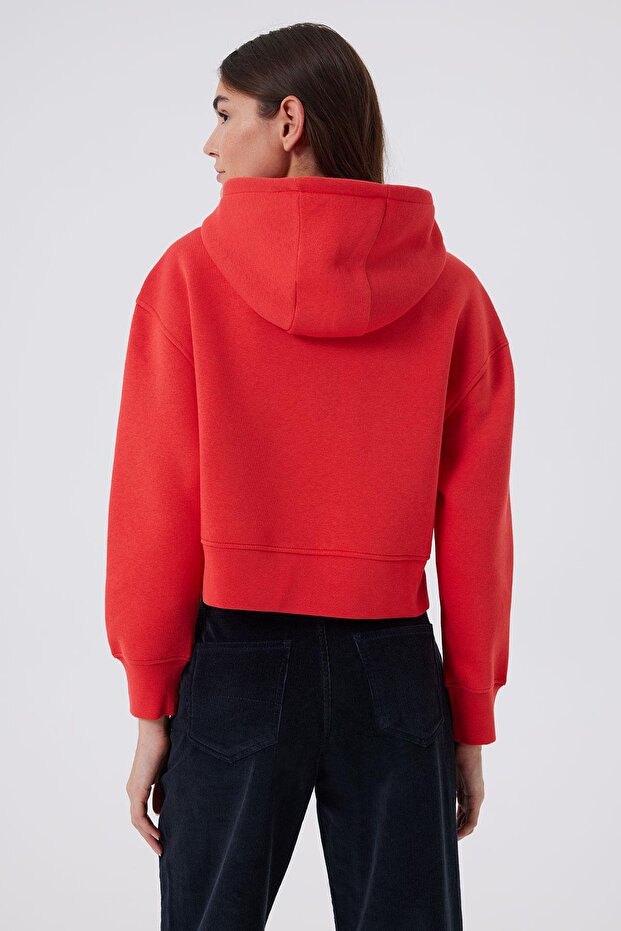 Fıona Kadın Kapş. Sweatshırt Kırmızı - 3
