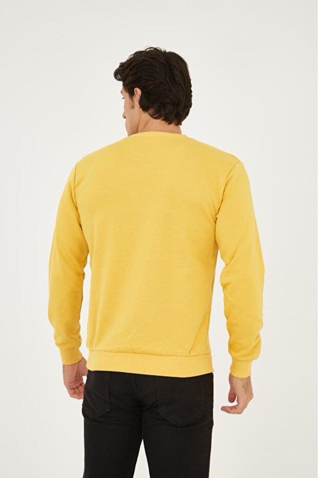 BİSİKLET YAKA ÖN DETAYLI BASİC SWEATSHİRT - 4