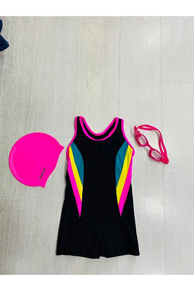 Children's Swimming Set Swimsuit, Goggles, Bonnet