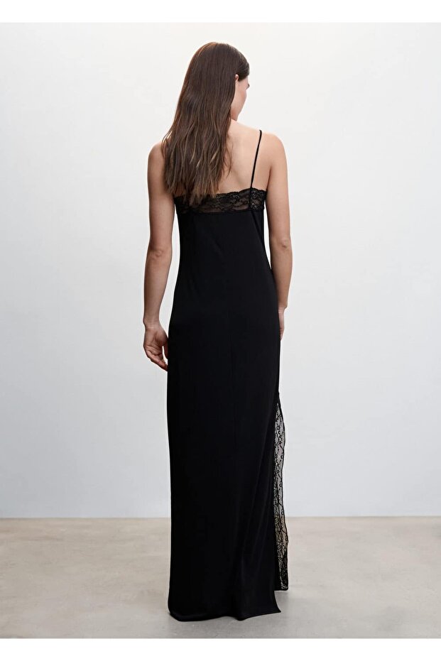 Dantel Detaylı Elbise - 4