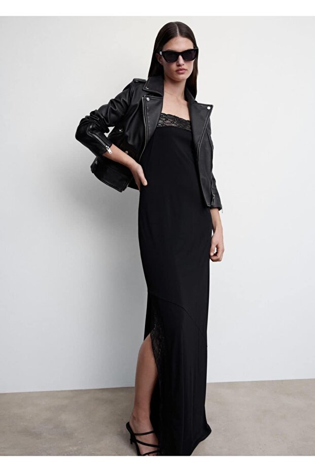 Dantel Detaylı Elbise - 8