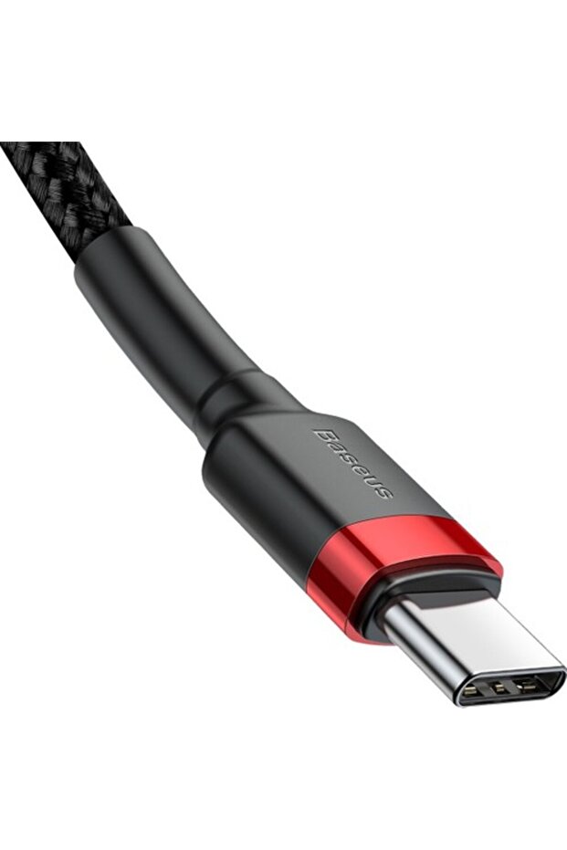 Cafule PD 2.0 60W Type-C iPad , Macbook Uyumlu Kablo 3A 2 mt Kırmızı+Siyah CATKLF-H91 - 2