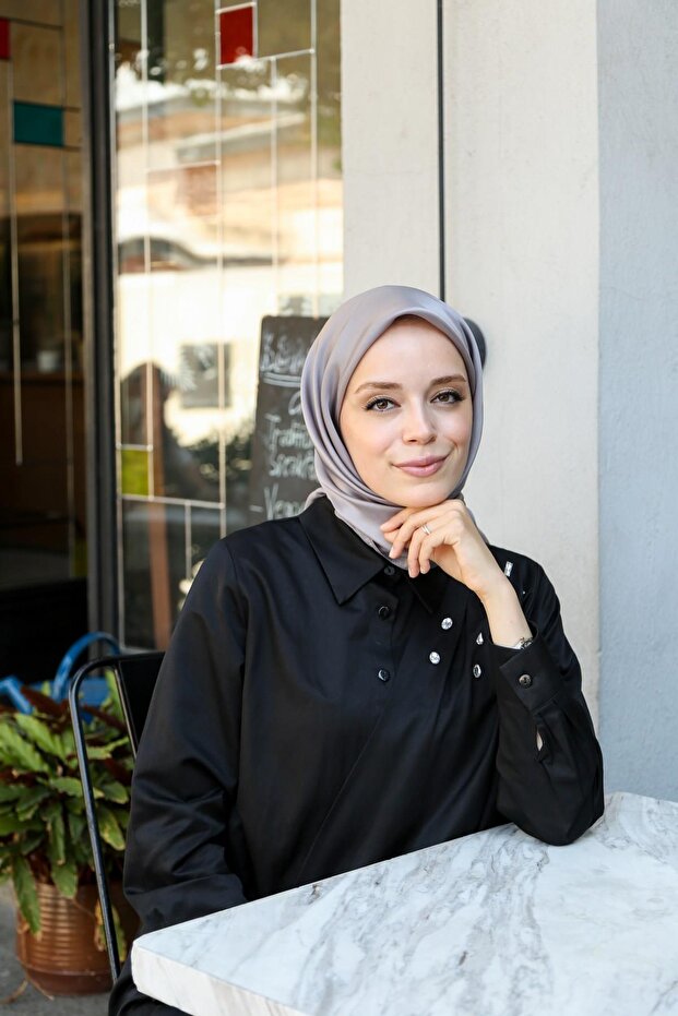 سكارف كريستال سادة-رمادي-2