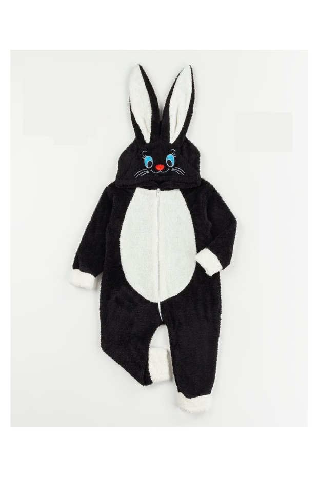 Welsoft Plush Zippered Rabbit Jumpsuit 1-2-3 Years