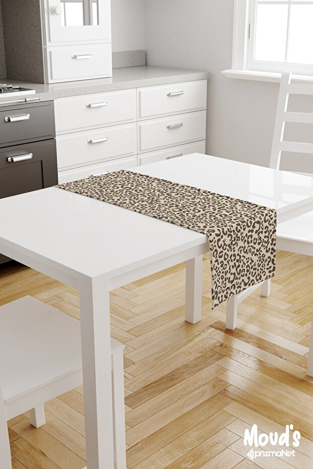 Brown Spots Pattern Printed Suede Runner Tablecloth - 2