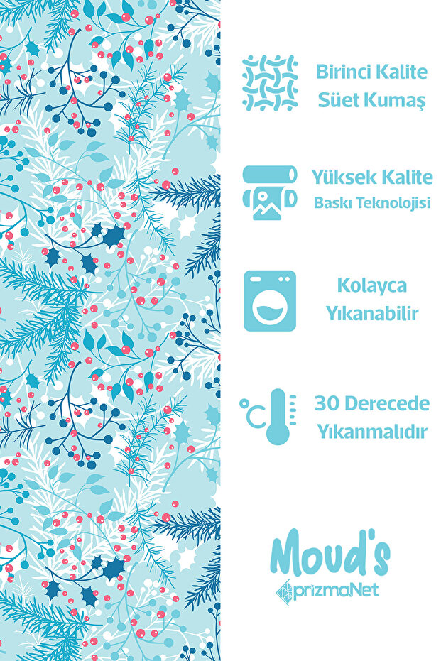 مفرش المائدة بنمط فروع الشتاء المطبوع من جلد الغزال - 3