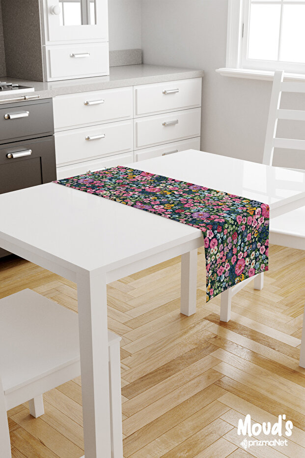 مفرش طاولة من جلد الغزال المطبوع بنمط بنفسجي - 2