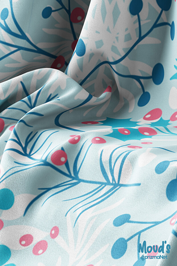 مفرش المائدة بنمط فروع الشتاء المطبوع من جلد الغزال - 4