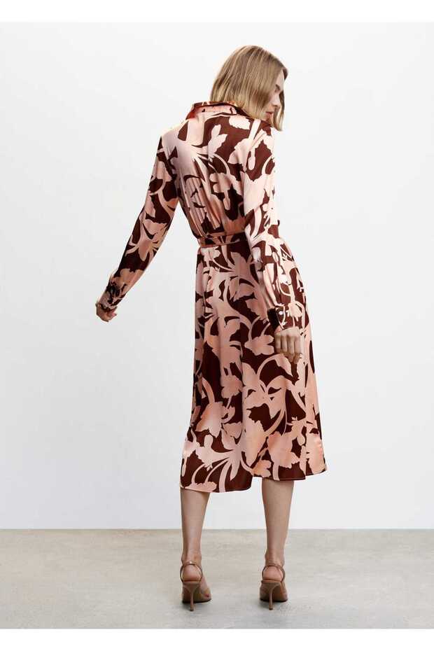 Desenli Gömlek Elbise - 4