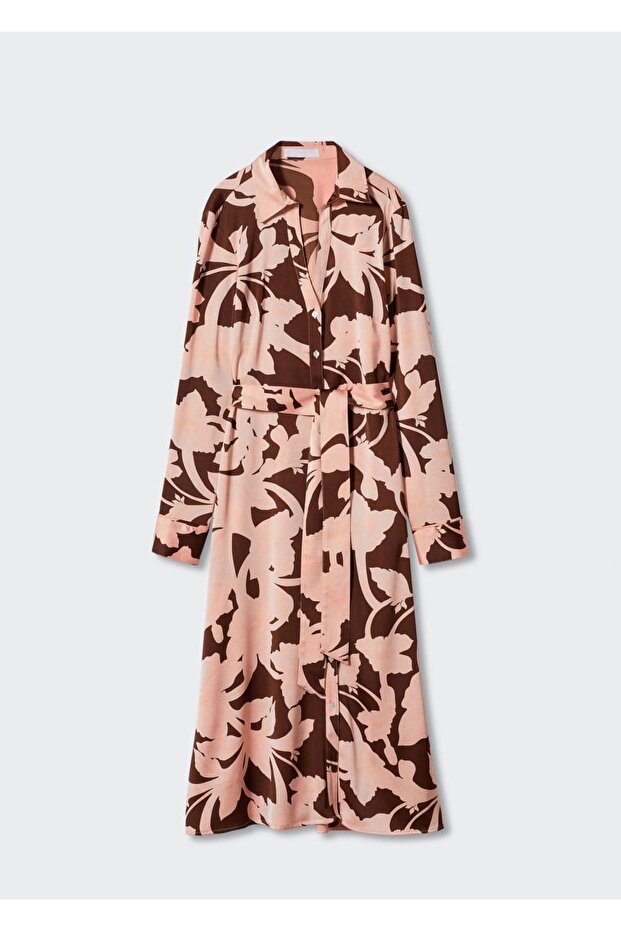 Desenli Gömlek Elbise - 3