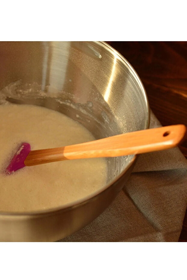 3 Lü Uzun Bambu Spatula Seti - 5