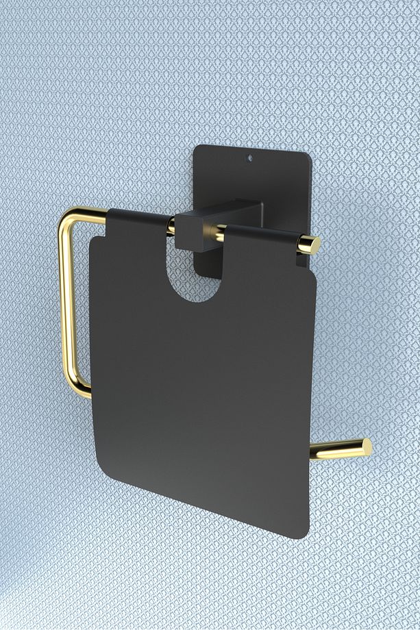 Yapışkanlı Kapaklı Paslanmaz Gold Tuvalet Kağıdı Tutacağı/tuvalet Wc Kağıtlık - 3