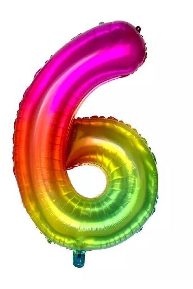 Rainbow Colored Age Number Foil Balloon