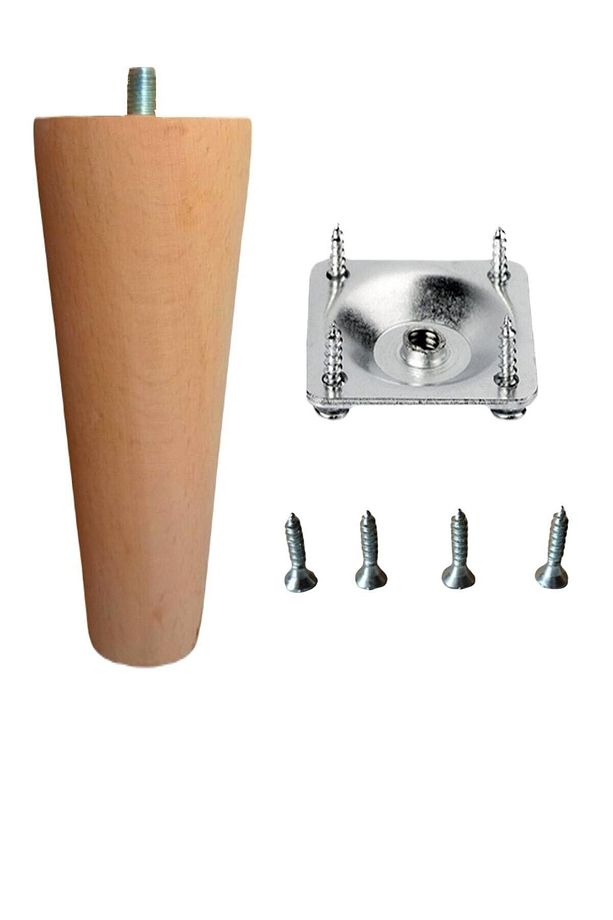 Ahşap Konik Ayak 14 Cm - Baza Ayağı, Koltuk Ayağı, Mobilya Ayağı, Tv Ünitesi,dolap Ayağı,yükseltici - 2