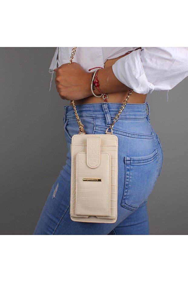 My Valice Leather Crossbody Wallet and Card Holder Compartment Phone Bag 1618 Beige