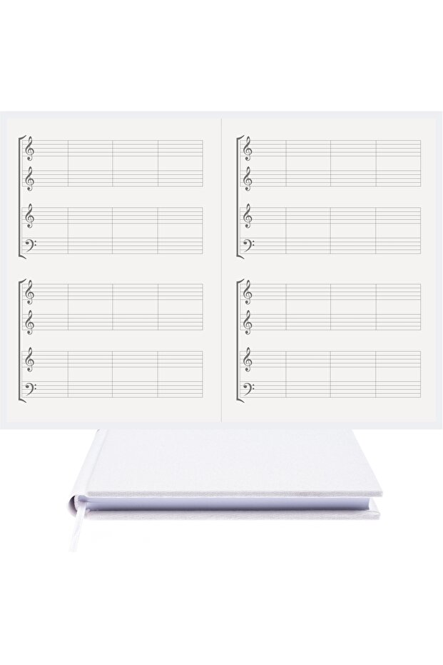 دفتر ملاحظات (STAFF - SATB) 100% صناعة يدوية، خياطة يدوية (خيوط) تجليد قماش فيسكوز (A/5)